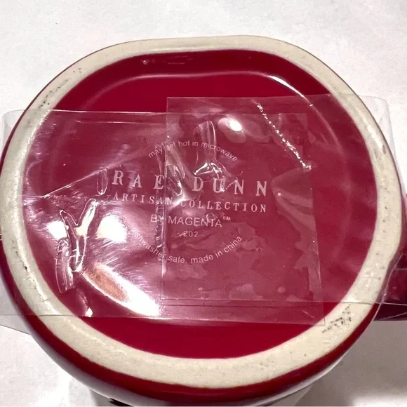 Rae Dunn LOVE BUG Ceramic Mug with Flower/Ladybug Topper Red/White - Picture 15 of 16